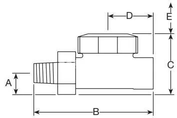 Spirax Sarco BPT13S plano de configuración con conexiones rectas