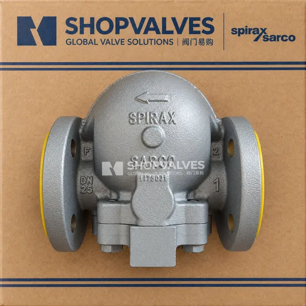 Spirax Sarco FTGS14-4.5 DN25 con conexión bridada, vista frontal