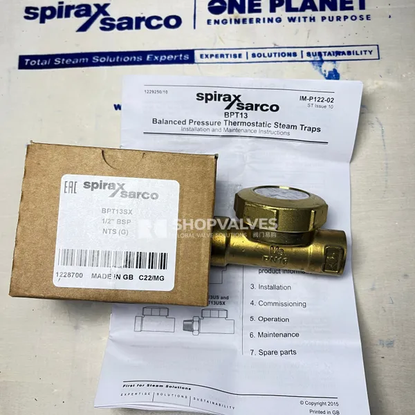 Spirax Sarco BPT13S Trampa de vapor de presión balanceada con conexiones rectas
