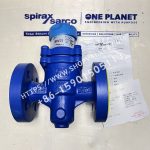 Spirax Sarco BRV2S DN20 PN25 verde con conexión bridada, vista frontal