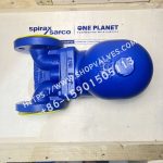 Vista frontal del purgador de vapor de flotador Spirax Sarco DN50 FT43-14 de hierro fundido