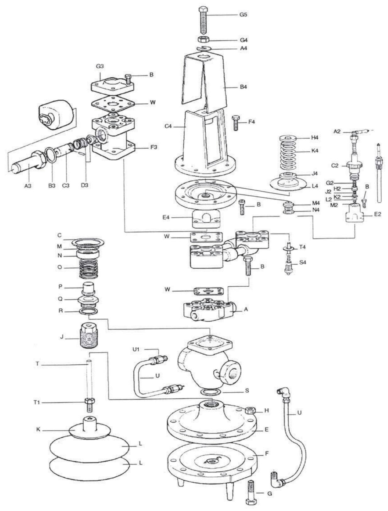 Diagramas de la válvula reductora de presión Spirax Sarco 25p
